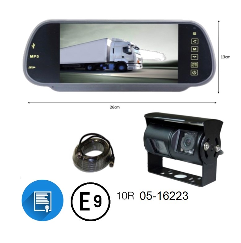 Caméra de recul rétroviseur avec bluetooth et kit mains libres